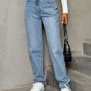 Waist Straight Leg Jeans
